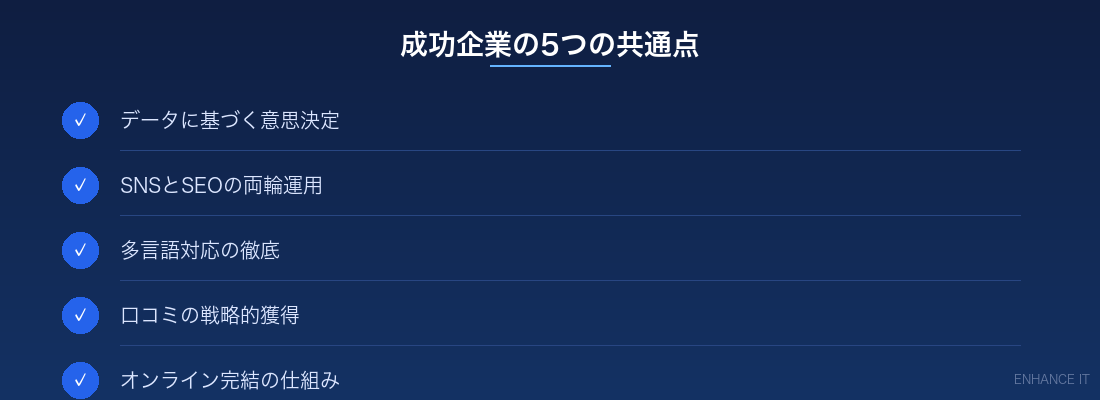 成功企業の5つの共通点
