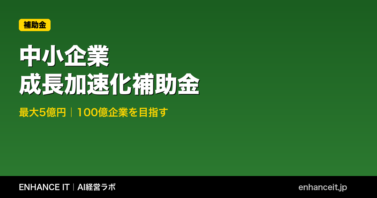 中小企業成長加速化補助金の概要図